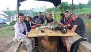 traditional dinner at a sheep station in maramures